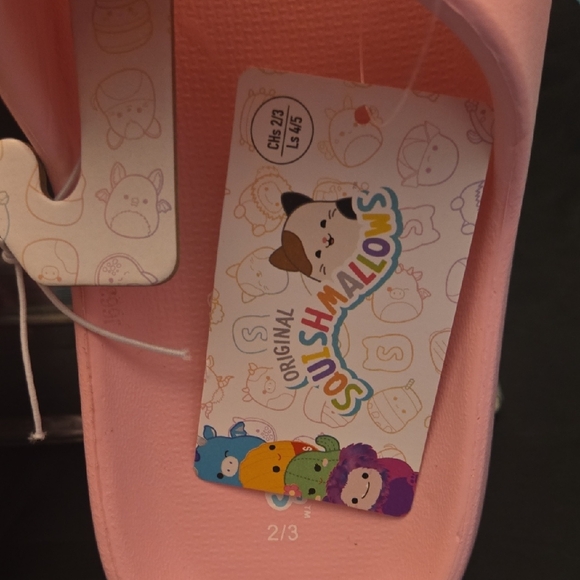 Squishmallows Pink Sandals with Purple Cow Design - Picture 2 of 6